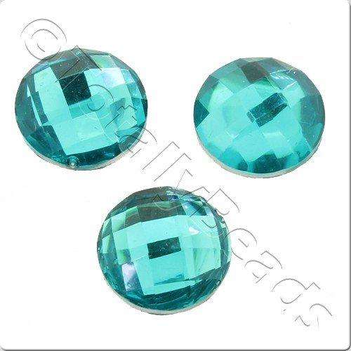Resin Cabochon 10mm - Facet Aqua 10pcs