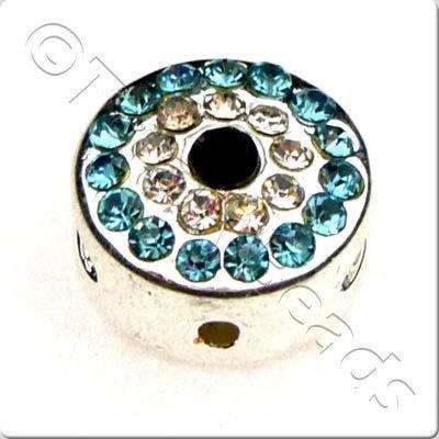 Shamballa Silver Coin - Turquoise