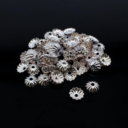 Iron Beadcap 6mm Multi Petel   Silver 200pcs for jewellery making