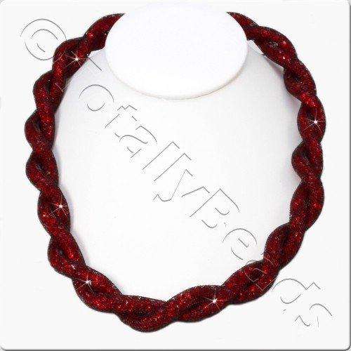 Sparkle Mesh Necklace Kit red necklace making kit — DIY set with beads and instructions for creating handmade jewelry