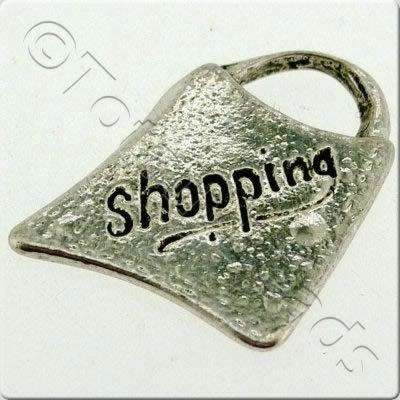 Tibetan Silver Charm - Shopping Bag 10pcs
