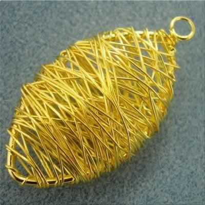 Wire Pendant - Oval 50x25 - Gold