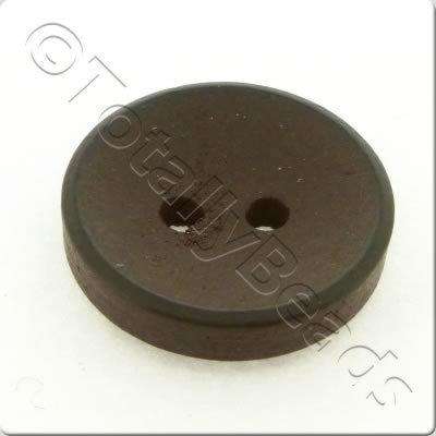 Concave Wooded Button 15mm - Dark Brown