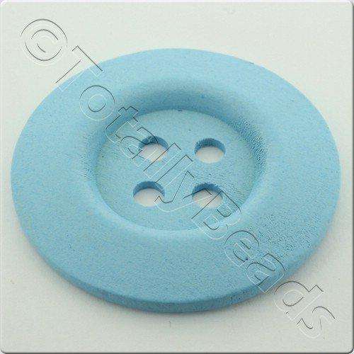 Wooden Button 50mm - Baby Blue