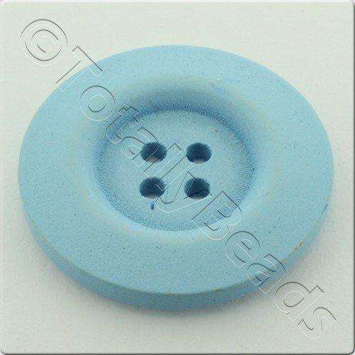 Wooden Button 30mm - Baby Blue