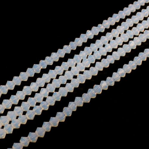 3mm crystal bicone beads white opal — faceted for jewelry making and beadwork