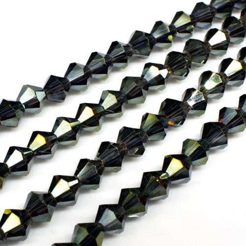6mm crystal bicone beads olive garden — faceted for jewelry making and beadwork