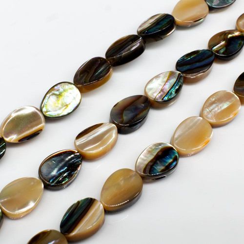 Abalone Drop Beads 7x10mm   15" string for jewellery making