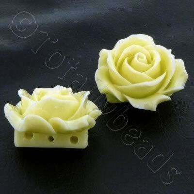 Acrylic Rose 35mm 3 Rows - Cream