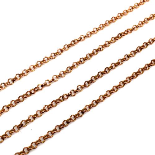 Chain Copper Plated   Rolo 2mm 1 metre for jewellery making