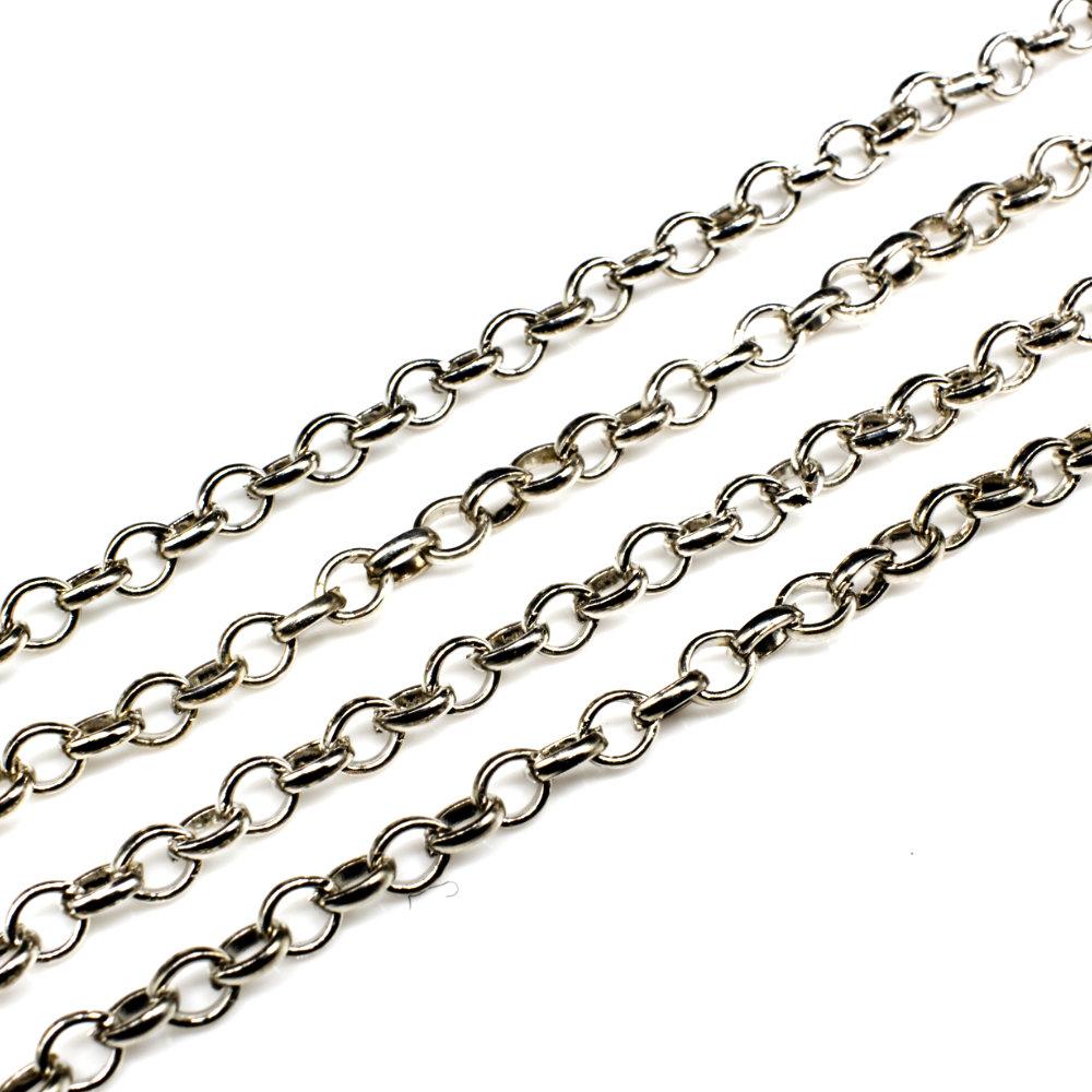 Chain Rhodium Plated   Rolo 5x4mm for jewellery making