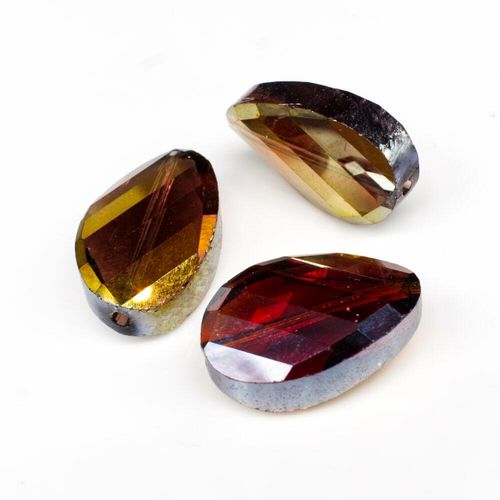 13mm crystal beads auburn rainbow, pack of 6 — faceted for jewelry making and beadwork