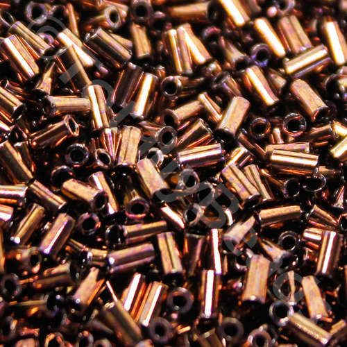 Toho Bugle Tube Beads Size #1 / 2x3mm Metallic Iris Brown 8 Grammes