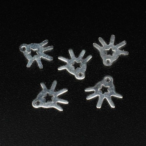 Silver Metal Charm Hand & Star 9mm 100pcs for jewellery making