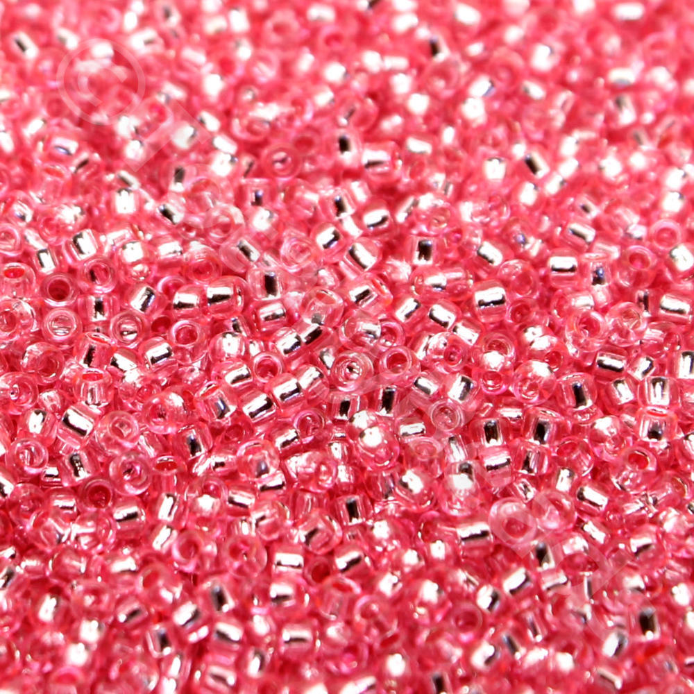 Toho Size 15 Seed Beads 10g - Silver Lined Pink