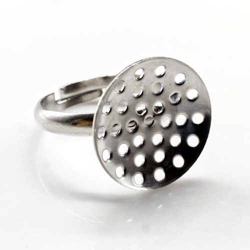 Beading Ring 16mm Sieve   Rhodium 4pcs for jewellery making
