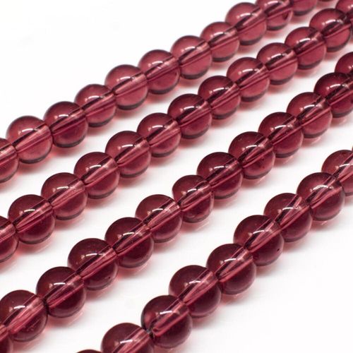 Glass Beads 6mm Round   Light Amethyst 14" String for jewellery making