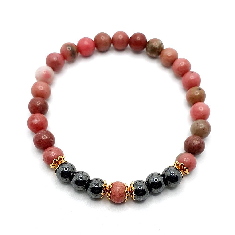 Ciara Gemstone 4 Bracelets rhodochrosite bracelet making kit — DIY set with beads and instructions for creating handmade jewelry