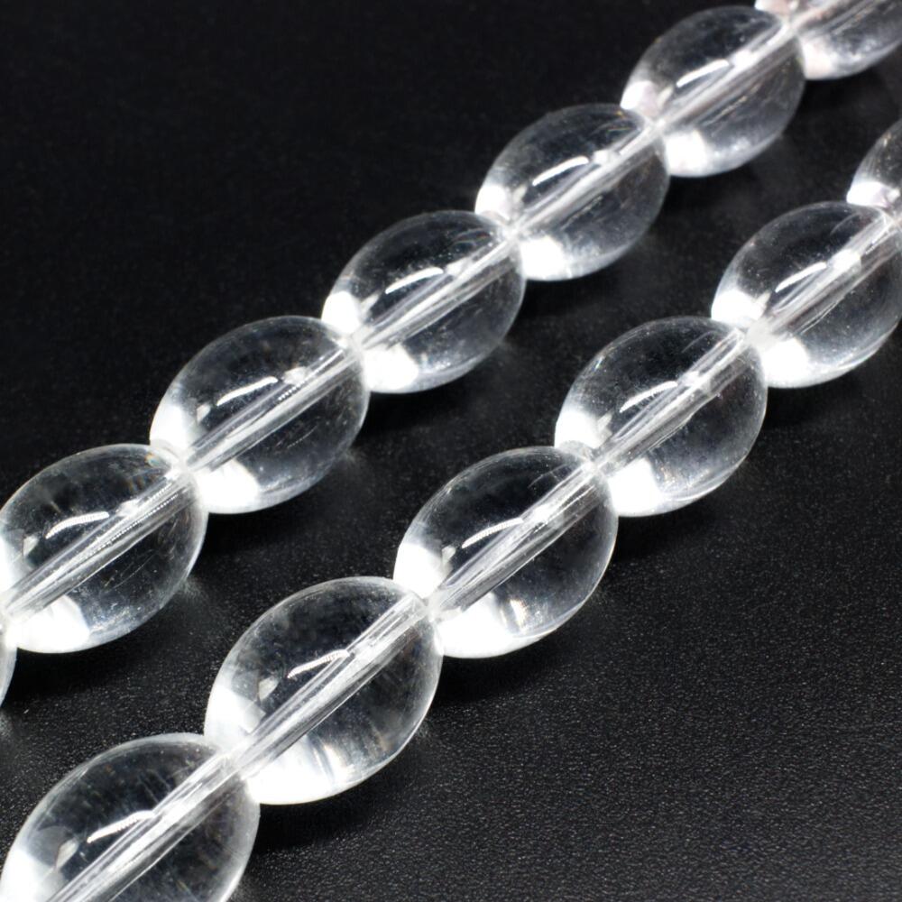 Glass Beads 16mm Rice   Clear 14" String for jewellery making