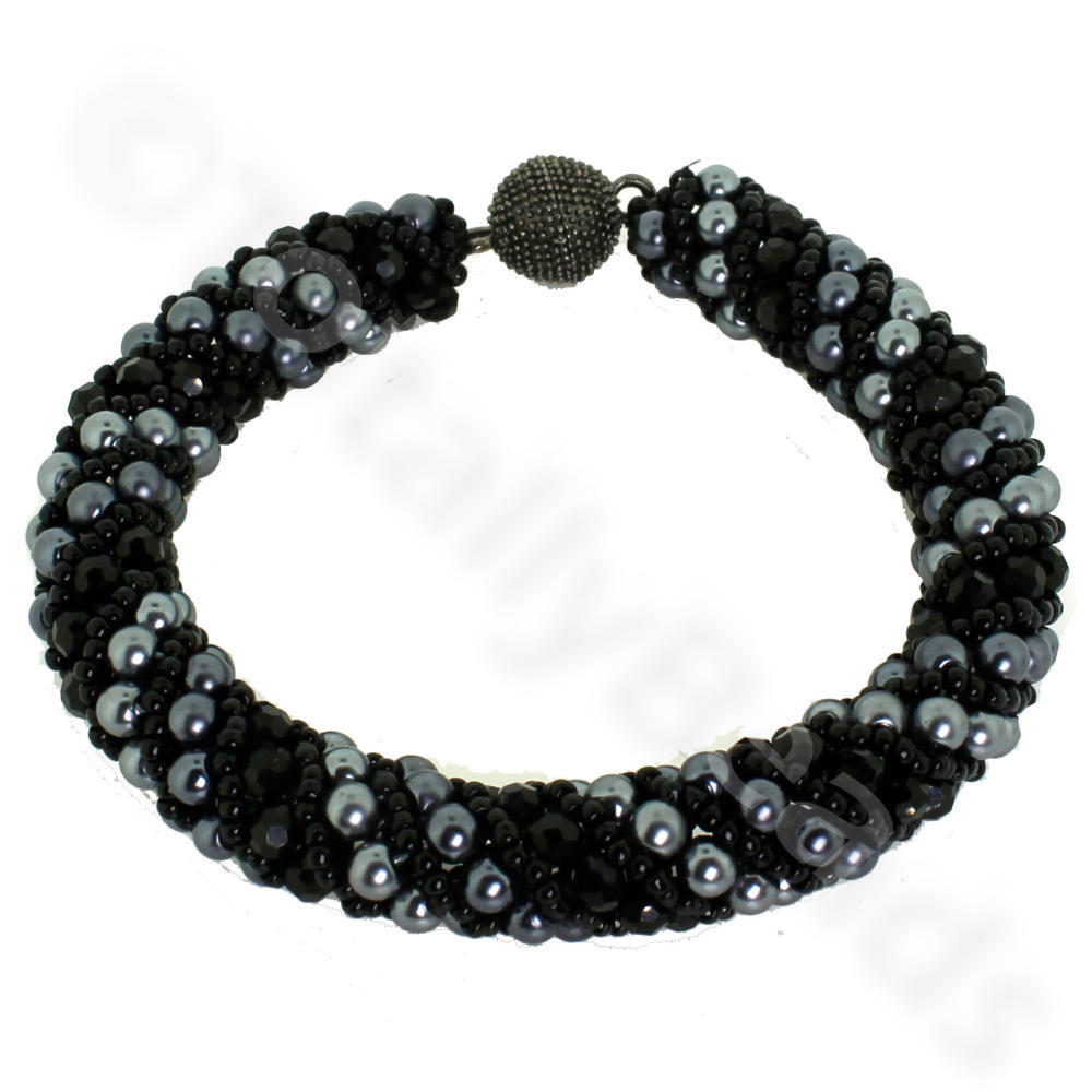 Russian Spiral 2 Necklace Bracelet - Black Shadow