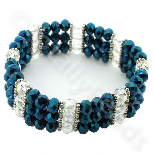 Beatrice Bracelet blue iris crystal bundle pack bracelet making kit — DIY set with beads and instructions for creating handmade jewelry