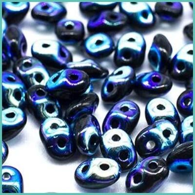 SuperDuo twin-hole Czech glass beads
