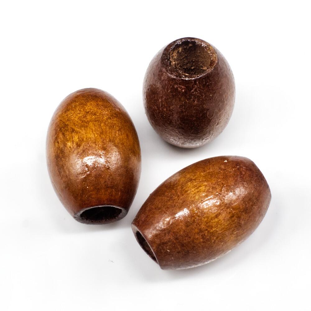 Wooden Bead   Oval 21mm Brown 8pcs for jewellery making
