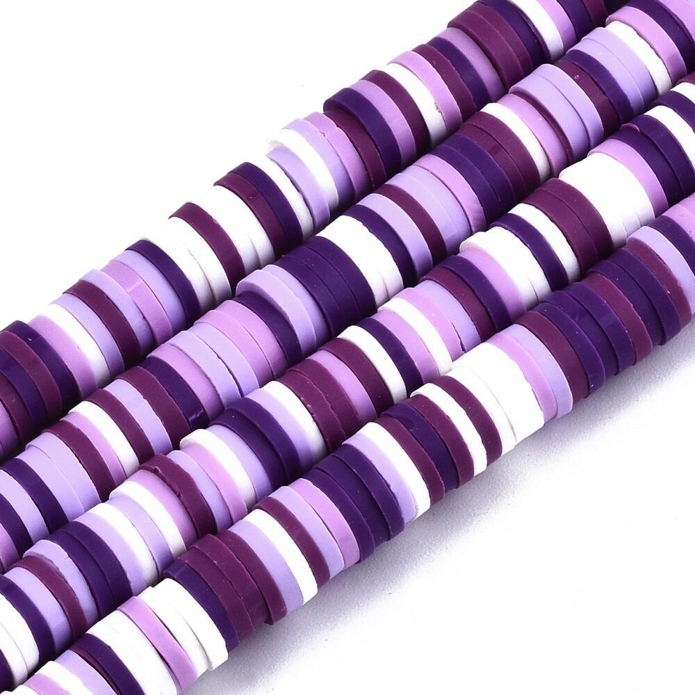 Fimo Heishi Disc Beads 6mm - Lilac Purple 16 String