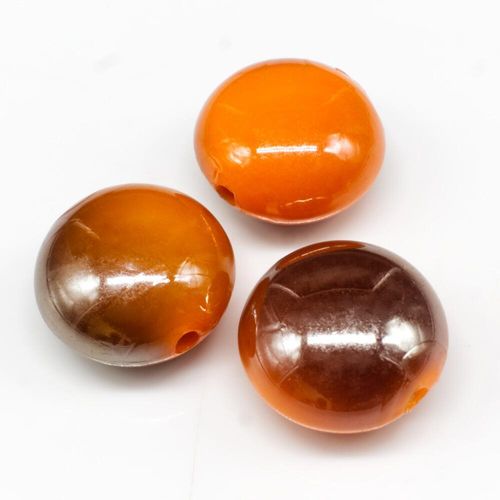 Acrylic Shadow Disc Beads 17mm 10pcs   Orange for jewellery making
