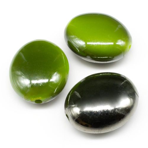 Acrylic Shadow Oval Beads 23mm 8pcs   Lime Green for jewellery making