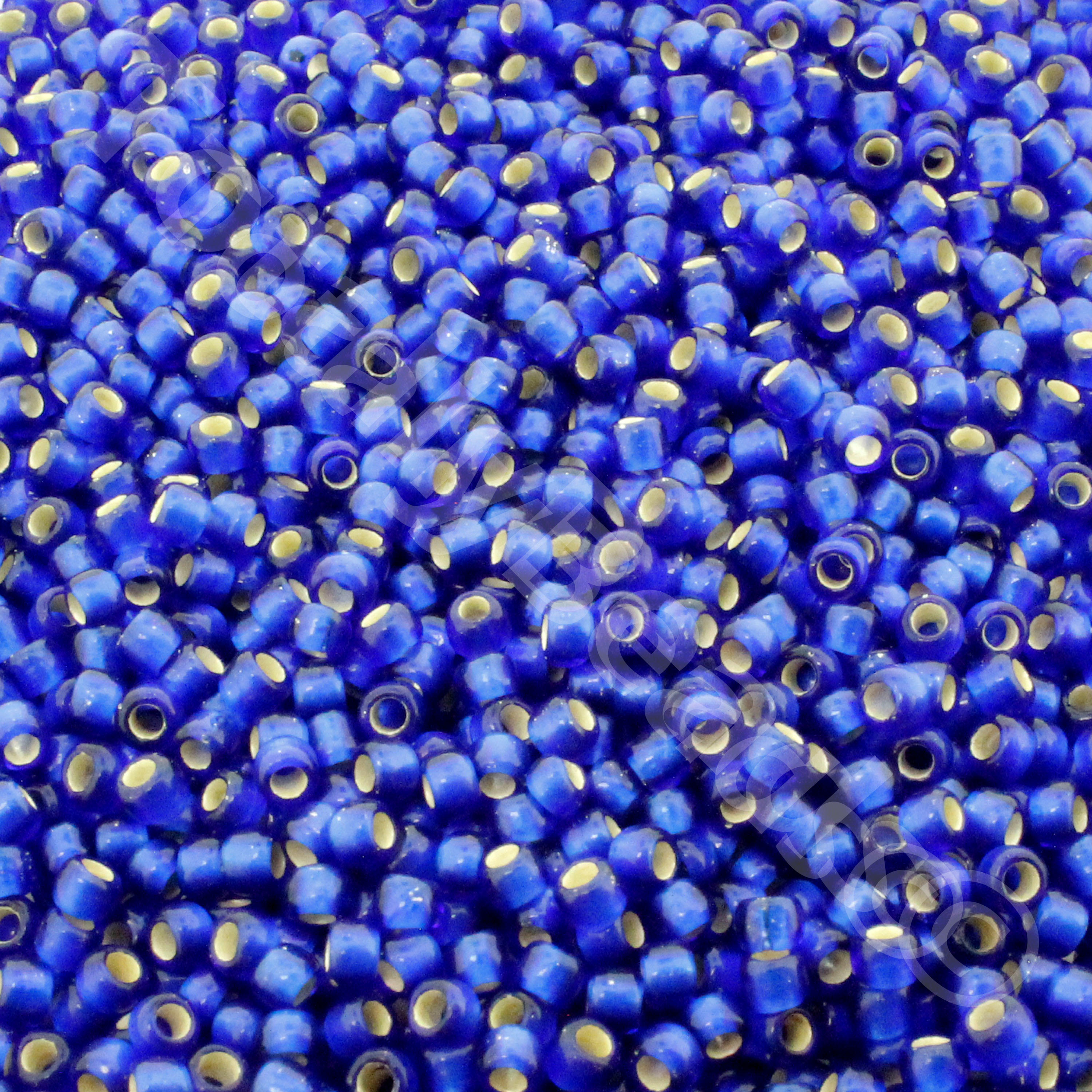 Toho Size 8 Seed Beads 10g -  Silver Frost Dk Sapphire
