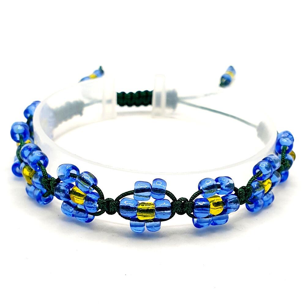 Forget-me-Knot Macrame Bracelets Blue
