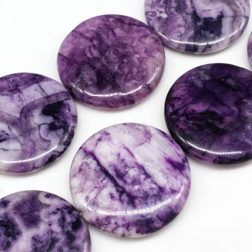 30mm resin druzy bead disc 6pcs — sparkling cabochon-style stone ideal for jewelry making, pendants, and craft designs