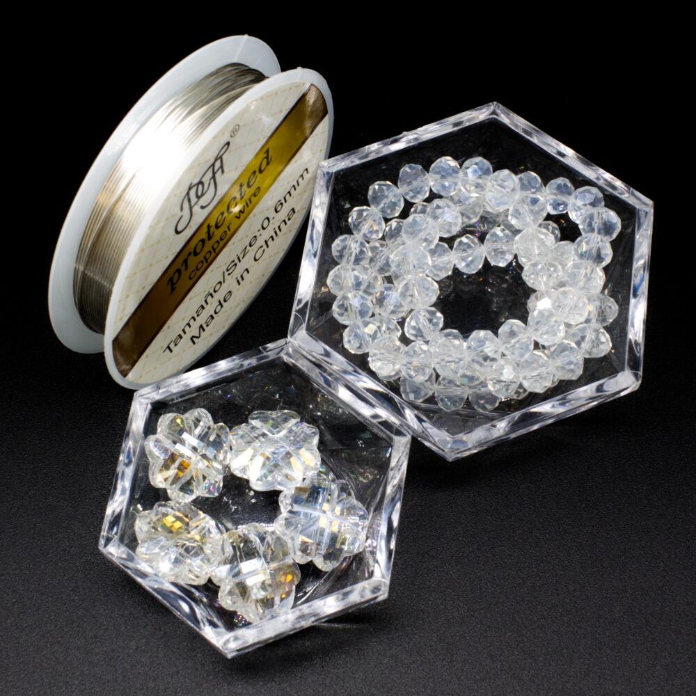 Laura's Clover Jewellery clear ab jewelry making kit — DIY set with beads and instructions for creating handmade jewelry