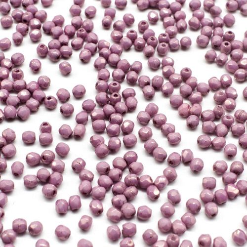 2mm Czech glass fire polished faceted beads luster opaque lilac — pack of 100, high-quality faceted beads perfect for jewelry making and…