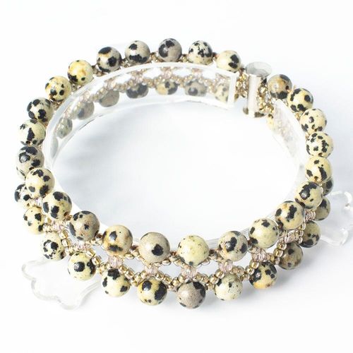 Serenity Gemstone Bracelet dalmation bracelet making kit — DIY set with beads and instructions for creating handmade jewelry