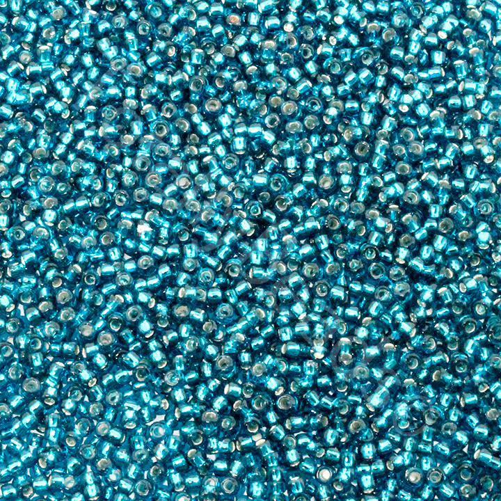 Toho Size 15 Seed Beads 10g - Silver Lined Teal