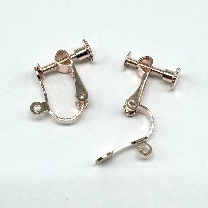 Clip On Screw Earring 3 Pairs   Rose Gold 15mm for jewellery making
