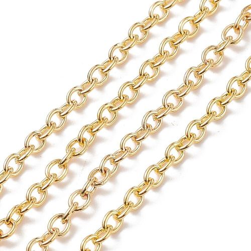 Chain Gold Plated   Oval 4x3mm 1 metre for jewellery making