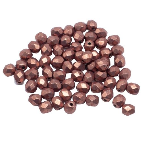 4mm Czech glass fire polished faceted beads suede gold lantana — pack of 100, high-quality faceted beads perfect for jewelry making and b…