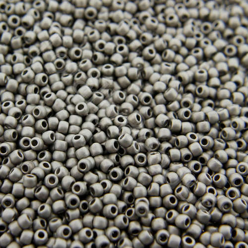 Toho Size 11 Seed Beads 10g - Metalic Frosted Antique Silver