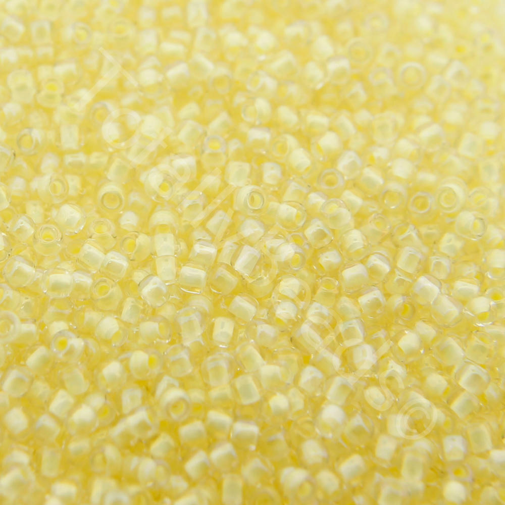 Toho Size 11 Seed Beads 10g - Inside Col Lust Crystal - Opaque Yellow