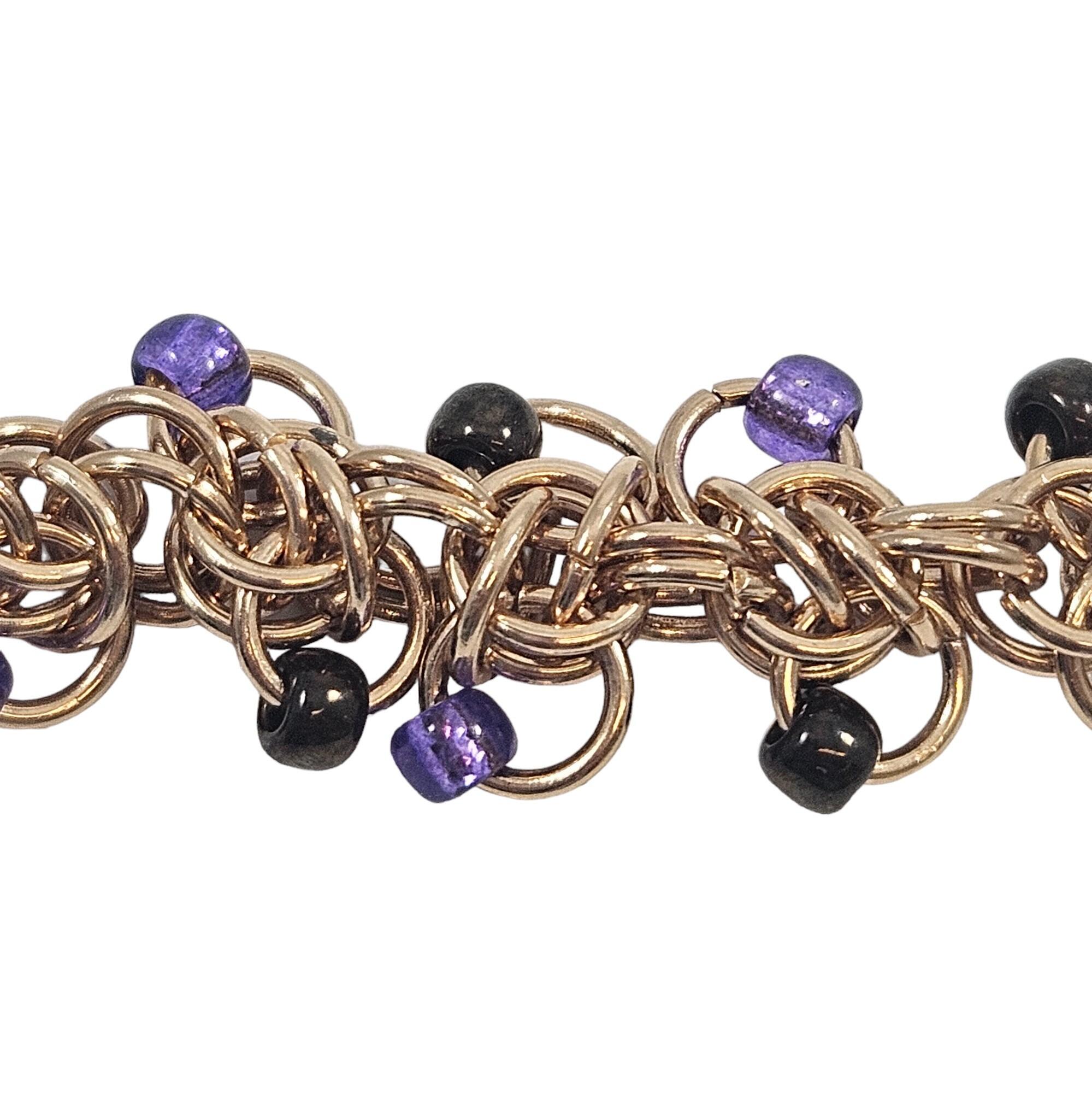 Honeybee Weave Bracelet Pack Makes 2 champagne gold bracelet making kit — DIY set with beads and instructions for creating handmade jewelry