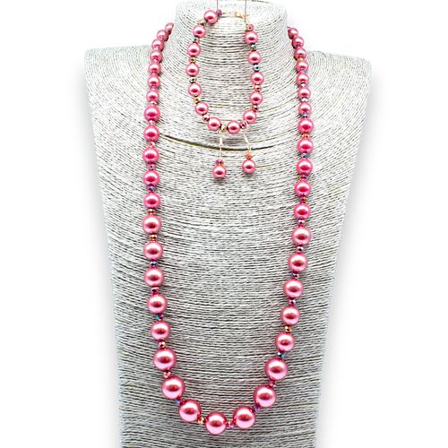 Graduated Pearl & Crystal Jewellery dark watermelon jewelry making kit — DIY set with beads and instructions for creating handmade jewelry