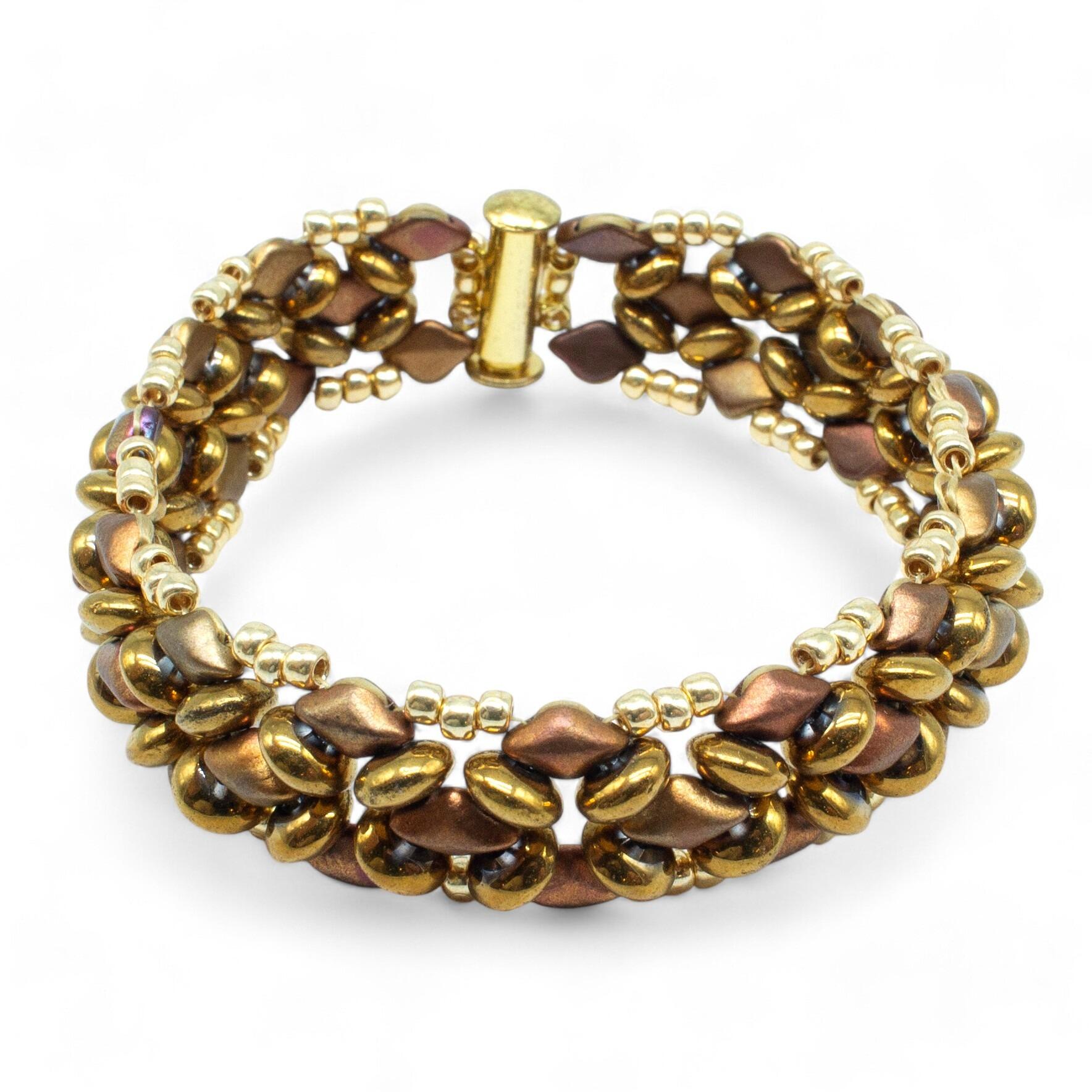 Marylin Bracelet Makes 2 gold iris bracelet making kit — DIY set with beads and instructions for creating handmade jewelry