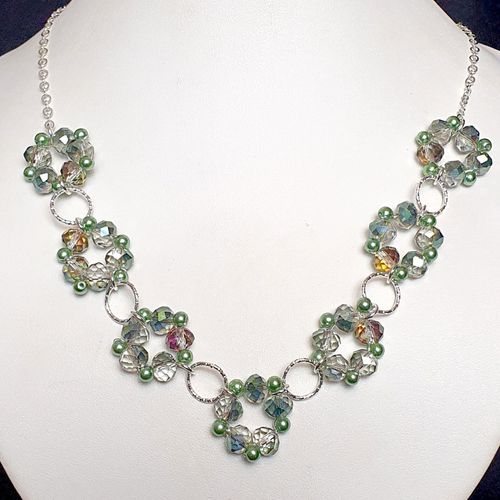 Willow Crystal Ring Necklace Makes 2 rainbow clear necklace making kit — DIY set with beads and instructions for creating handmade jewelry