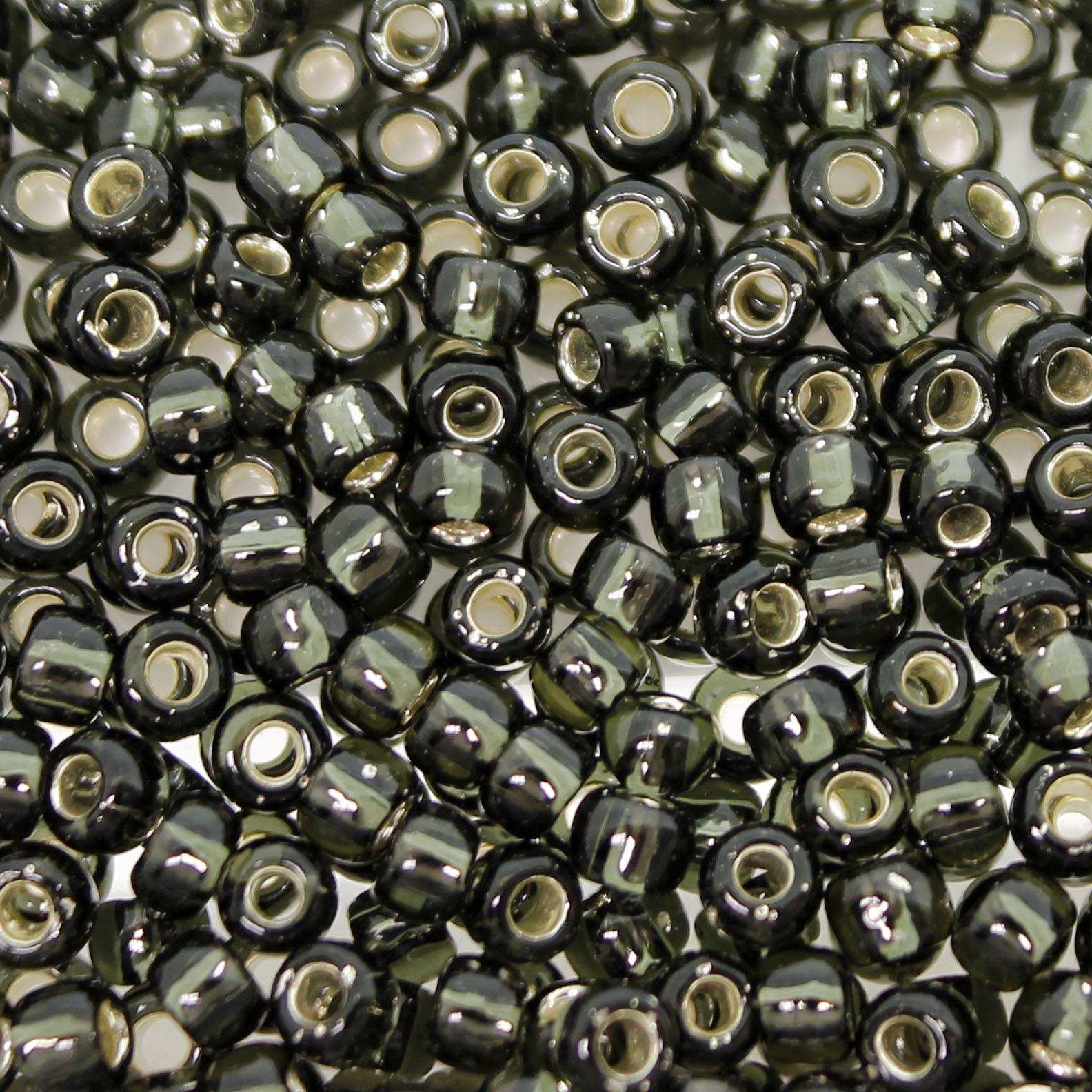 Toho Size 6 Seed Beads 10g - Dk Silver Black Diamond