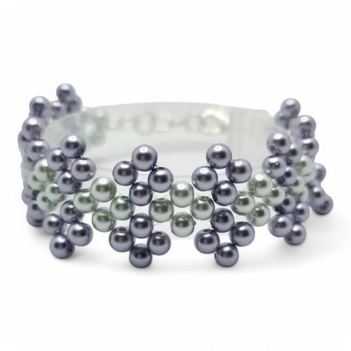 Jacqueline Pearl Bracelet silver dust & light purple bracelet making kit — DIY set with beads and instructions for creating handmade jewelry