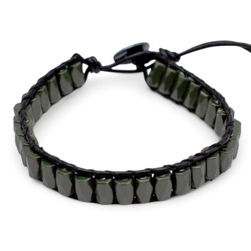Hematite Facet Tubes 5x8mm   Dark Olive Green 30pcs for jewellery making