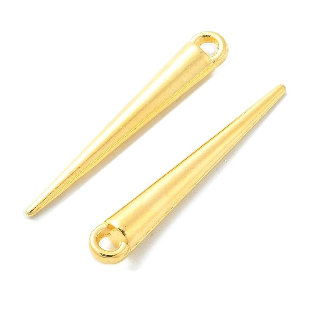 Alloy Spike Pendant 34mm 10pcs   Gold for jewellery making